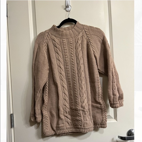 Excursion Thick Brown Cable Wool Sweater - Picture 1 of 3